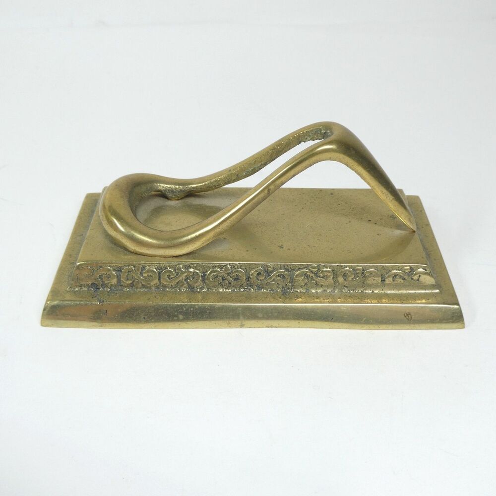 Vintage Brass Pipe Stand Rest MCM Carl Aubock Style Modernist